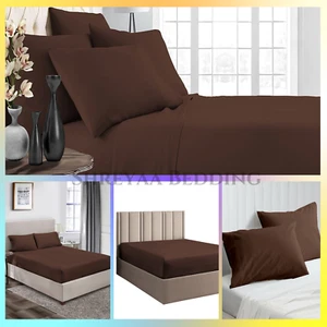 Colección de sábanas de pared profunda Ultimate algodón egipcio tallas AU marrón liso - Imagen 1 de 18