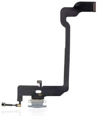 Repuesto de cable flexible base puerto de carga cargador para iPhone XS (negro plateado) Foto 1 de 4