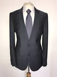 HUGO BOSS - Mens Tailored Fit BLUE GREY WOOL SUIT - 40 Reg - W34 L31 - GORGEOUS - Picture 1 of 11