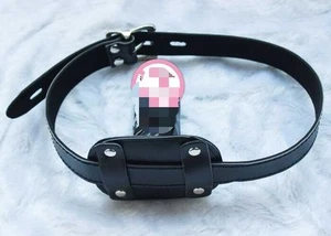 Quality Soft PU Leather Lockable Ball mouth Gag Plug - Picture 1 of 2