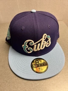 New Era 59Fifty Chicago Cubs Wrigley Field Patch Purple Cap Men’s Size 7 5/8 - Picture 1 of 4
