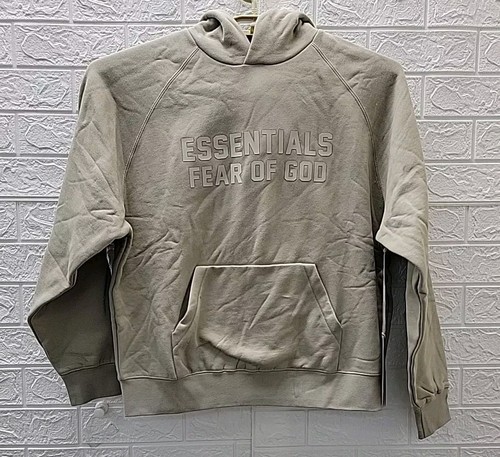 Felpa con cappuccio pullover Essential Fear Of God logo Essential Sage taglia small nuova