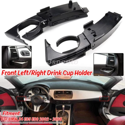 Portavasos izquierdo+derecho negro para BMW Z4 E85 E86 2003-2008 51457070323 51457070324 Foto 1 de 4