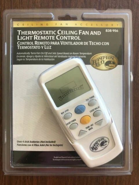 Hampton Bay 838-956 Thermostatic Ceiling Fan and Light Remote Control