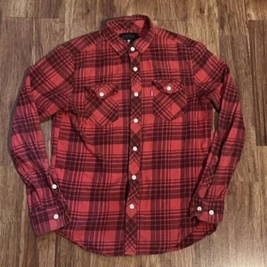 MNWKA MISHKA NYC Vintage Men's Flannel Shirt Red Cowboy Plaid Button Down RARE - Picture 1 of 8