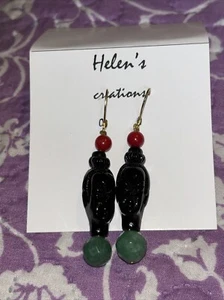 Vintage Blackamoor Earrings Pierced Hand Made Costume Jewelry - Picture 1 of 13