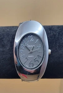 Vintage HUGO Brand Womens' Watch w/Black Band (Some Flaking on Band) **WORKING** - Picture 1 of 7