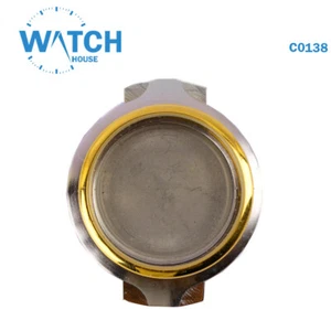Caja de reloj suizo vintage, acero inoxidable, impermeable #C0138# - Imagen 1 de 5