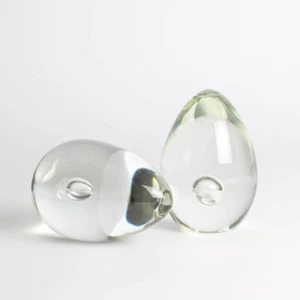 Murano Glas Figuren Paar Eier Cenedese aus Venedig klar Vintage Mid century - Bild 1 von 4