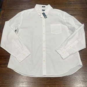 NWT J.Crew Factory Men's XXL White Slim Untucked Flex Performance Casual Shirt - Picture 1 of 9