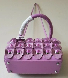 HENRI BENDEL TOP HANDLE 3D FLORAL PARTY BAG IN SMOKEY GRAPE COLOR NWOT - Picture 1 of 9