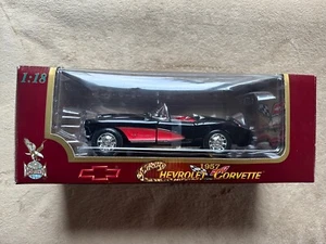 Yat Ming Road Legends 1/18 Black Red 1957 Chevy Corvette Convertible NIB 92018 - Picture 1 of 12