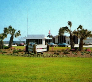 Jekyll Island Welcome Center Buildings Palm Trees Landscape GA Vintage Postcard - Picture 1 of 4
