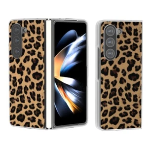For Samsung Galaxy Z Fold6 5G Frosted Vinyl Transparent Edge Leopard Print Phone - Picture 1 of 1