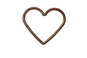 Pack of 5 Large WOOD EFFECT Heart Shape Macrame Frame Rings 155mm x 112mm S7830 - Picture 1 of 2