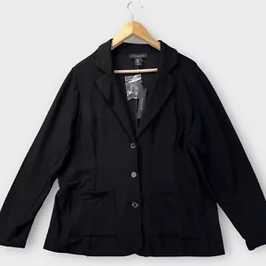 Nuova giacca Tahari donna 1x nera classica core blazer stile Girlboss Corpcore - Foto 1 di 21