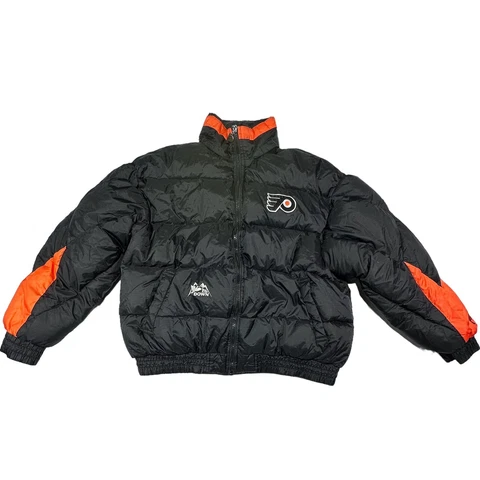 VTG 80s 90s Philadelphia Flyers Pro Player Puffer Down Jacket Coat NHL Mens XXL Cover