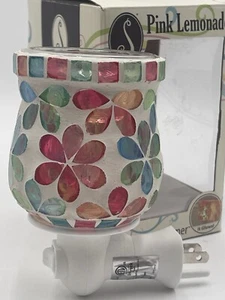 ScentSationals Pink Lemonade Mosaic Flowers Plug In Wax Accent Warmer NEW - Picture 1 of 6