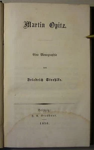 Friedrich Strehlke: MARTIN OPITZ, una monografía, 1856, primera edición - Imagen 1 de 6