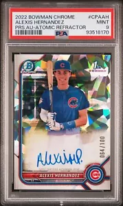 Alexis Hernandez 2022 Bowman Chrome Atomic Refractor Auto Card /100 CPA-AH PSA 9 - Picture 1 of 2
