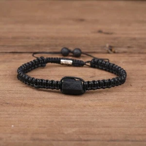 Pulsera curativa hecha a mano con protección de cristal de turmalina negra cruda natural - Imagen 1 de 5