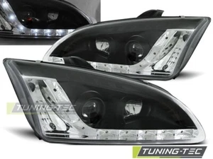 FARI ANTERIORI LED NERO PER FORD FOCUS MK2 04-08 FANALI HEADLIGHTS - Imagen 1 de 5
