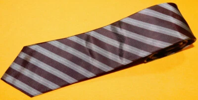 DIOR CHRISTIAN DIOR MADE IN ITALY BROWN/GREY STRIPED TIE - TIES - DESIGNER TIES. - Image 1 of 3