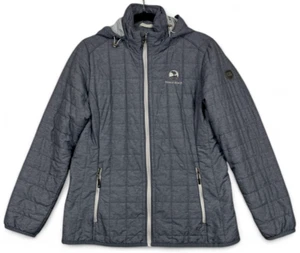 Cutter & Buck Pebble Beach Jacket Womens L Gray Blue Puffer Golf WeatherTec Zip - Picture 1 of 14