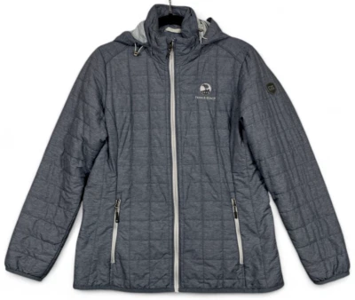 Cutter & Buck Pebble Beach Jacket Womens L Gray Blue Puffer Golf WeatherTec Zip - Image 1 of 4