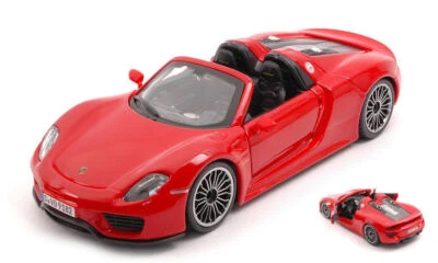 MODELLINO AUTO STATICO DIECAST BURAGO PORSCHE 918 SPYDER 2015 ROSSO SCALA 1:24 - Immagine 1 di 2
