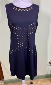 Kardashian Kollection Junior Sz XL Black Gold Studded Bodycon Tank Dress - Picture 1 of 8