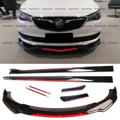 For Buick Lacrosse Front Bumper Lip 86" Side Skirt Rear Bumper Lip Black Red - Imagem 1 de 4