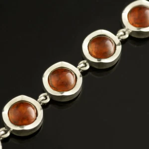 Danish Silver Amber Bracelet - N. E. From - Picture 1 of 3
