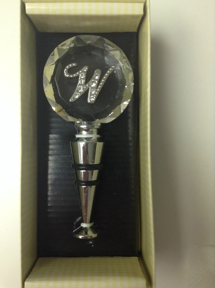 CYPRESS HOME RHINESTONE MONOGRAM WINE STOPPER NEW! INITIAL W Foto 1 de 1