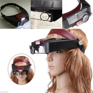 Loupe Frontale LED Détachable 10x Grossissement Bijoutier Informatique Lecture - Picture 1 of 5