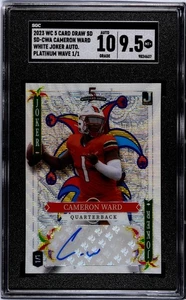 2023 Wild Card White Joker 1/1 Cam Ward Autograph Rookie SGC 9.5/10 Titans - Picture 1 of 2