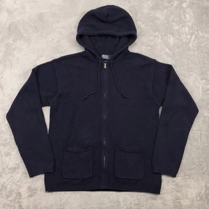 Polo Ralph Lauren Sweater Mens Medium Hoodie Full Zip Knit Pockets - Picture 1 of 11