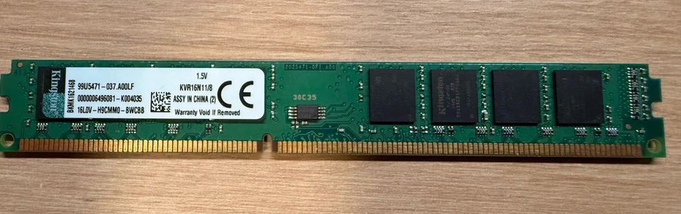 Kingston KVR16N11/8 (8GB, PC3-12800 (DDR3-1600), DDR3 RAM, DIMM 240-pol.) - Bild 1 von 1