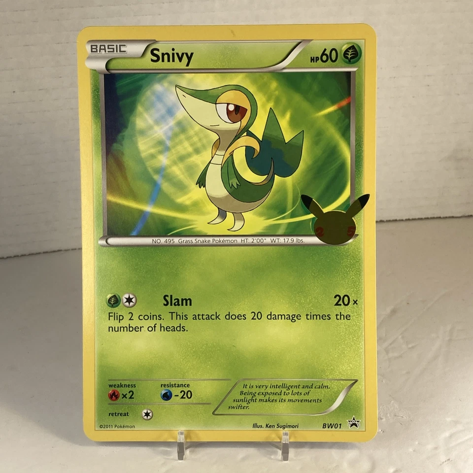 Pokémon Snivy BW01 First Partner Pack 25th Anniversary Jumbo Promo Card - Image 1 of 1