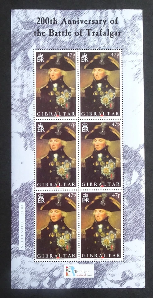 2005 Battle of Trafalgar Gibraltar Stamps 6 x SG 1122 UMM - Image 1 of 1