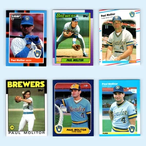 Paul Molitor Lot 6 Baseball Cards 1988 Leaf Milwaukee Brewers Set Collection MLB - Picture 1 of 8