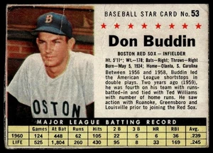 1961 Post Cereal (F278-33) #53 Don Buddin - Picture 1 of 2