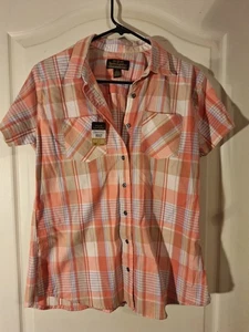 Noble Outfitters Shirt Womens Sz Small Multicolor Plaid Short Sleeve Western NWT - Picture 1 of 5