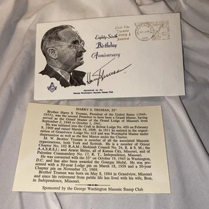 President Harry S. Truman Signed Autographed First Day Cover FDC Envelope W/Bio - Picture 1 of 6