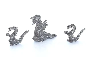Vintage Lot 3 Pewter Fantasy Dragons Figurines Balena Bay and Unmarked - Picture 1 of 5