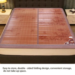 Portable Cool Summer Mat Double Sided Folding Bamboo Mat For Children 1551 - Picture 1 of 12
