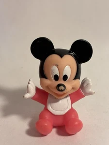 1990er Vintage Disney Baby Mickey Mouse Spielzeug Gummi 2,5 Zoll selten original - Bild 1 von 5