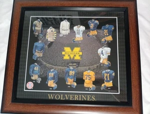 Framed Evolution History Michigan Wolverines Uniforms Print~18"×16"~Licensed  - Picture 1 of 7