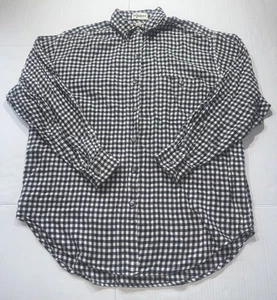 Camicia Vintage Punch Tartan Plaid Taglia M Nero/Bianco Tasca Sinistra Seno - Foto 1 di 10