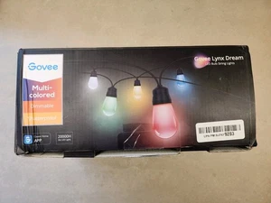 Govee Smart Outdoor String Lights H7021, RGBIC Warm White 96ft - Picture 1 of 5